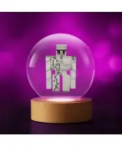 3D-Kristallkugel Minecraft-Spiel Eisengolem