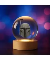 3D-Kristallkugel Boba Fett Star Wars Helm