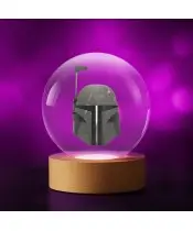 3D-Kristallkugel Boba Fett Star Wars Helm