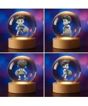 3D Crystal Ball Boy with Basketball Ball