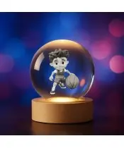 3D Crystal Ball Boy with Basketball Ball