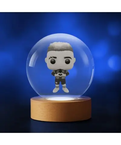 3D Kristallkugel Fußballer...