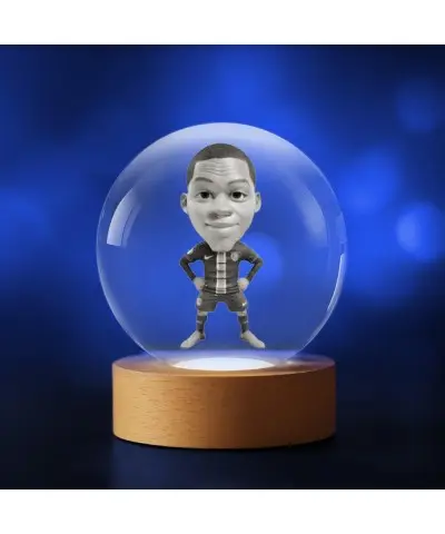 3D-Kristallkugel Fußballer...