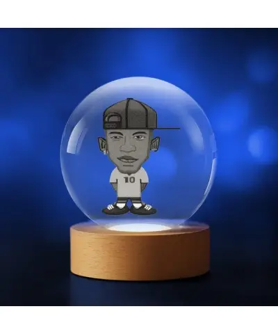 3D-Kristallkugel Fußballer...