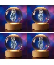 3D Crystal Ball Religious Mary in Prayer