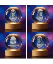 3D Religiöse Kristallkugel Jesus in der Dornenkrone