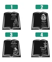 Premium Buchstatuette 22 cm mit holografischer Ewiger Rose fürs Grab