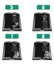 Premium Buchstatuette 22 cm mit holografischer Ewiger Rose fürs Grab