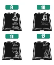 Premium Book Statuette 22 cm With Holographic Eternal Rose For Grave