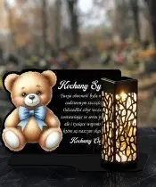 Eternal Solar Candle for Children Teddy Bear Statuette for the Grave
