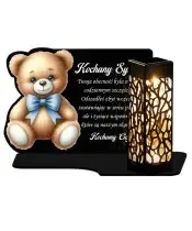 Eternal Solar Candle for Children Teddy Bear Statuette for the Grave