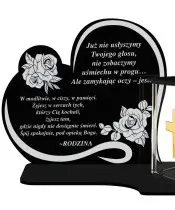 Kerze mit Widmung Premium Herzhaus LED Kerze für Friedhof Grab