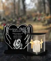 Premium-Dedizierte Kerze „Hands House“ LED-Kerze für Friedhofsgrab