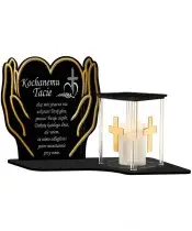 Premium Dedication Candle Hands Golden House LED Candle for Cemetery Grave
