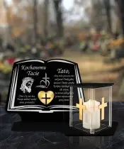 Kerze mit Premium Widmung Buchhaus LED Kerze für Friedhof Grab