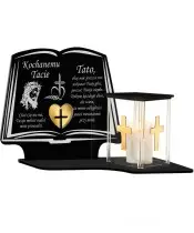 Kerze mit Premium Widmung Buchhaus LED Kerze für Friedhof Grab