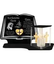 Kerze mit Premium Widmung Buchhaus LED Kerze für Friedhof Grab