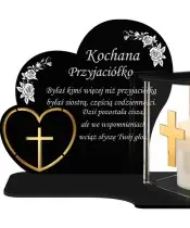 Kerze mit Premium Widmung Herzhaus LED Kerze für Friedhof Grab