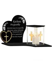 Kerze mit Premium Widmung Herzhaus LED Kerze für Friedhof Grab