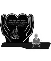 Premium Candle Silver Hands Statuette Crystal Ball 3D Photo For Grave