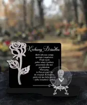 Premium Candle Statuette Rose Silver Crystal Ball 3D Photo For Grave