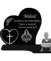 Premium Candle Heart Statuette Silver Crystal Ball 3D Photo For Grave