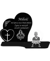 Premium Candle Heart Statuette Silver Crystal Ball 3D Photo For Grave