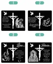 Znicz Premium Statuetka Krzyż Jezus Srebrna Kryształowa Kula Zdjęcie 3D Na Grób