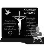 Premium Kerze Statuette Kreuz Jesus Silber Kristallkugel 3D Foto für Grab