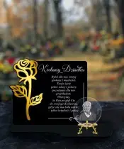 Premium Candle Statuette Rose Gold Crystal Ball 3D Photo For Grave