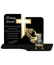 Premium Candle Statuette Cross Gold Crystal Ball 3D Photo For Grave