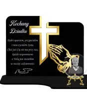 Premium Candle Statuette Cross Gold Crystal Ball 3D Photo For Grave