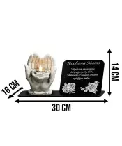 Premium Candle Led Statuette Figurine Plaster Hands 18 cm For Grave