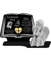Premium Candle Statuette Book Figurine Plaster Angel For Grave Cemetery
