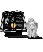 Premium Candle Statuette Book Figurine Plaster Angel For Grave Cemetery