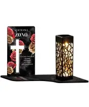 Premium Ewige Solarkerze Goldene Rosen für das Allerheiligengrab