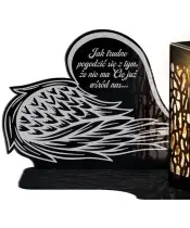 Solar LED Kerze Premium Engelsflügel Statuette zu Allerheiligen