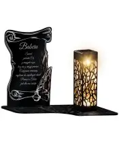 Solar LED Candle Premium Papyrus Statuette for All Saints' Day