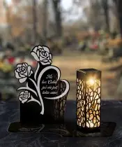 Solar LED Candle Premium Statuette Roses for All Saints' Day