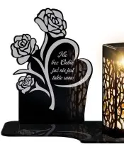 Solar LED Candle Premium Statuette Roses for All Saints' Day