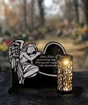 Solar LED Candle Premium Angel Statuette for All Saints' Day