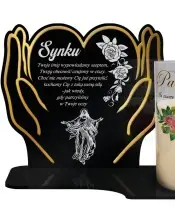 Premium Candle Led Statue Hands Candle We Remember at the Cemetery