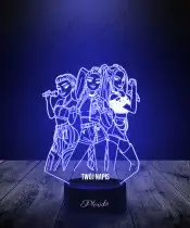 Lampka LED 3D K-popowe Łowczynie Demonów Rumi Mira Zoey