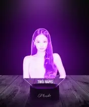 3D LED Lampe Schwarz Pink Jennie Band K-Pop Musik