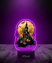 Lampka LED z Nadrukiem Halloween Nawiedzony Zamek