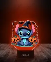 Lampka LED z Nadrukiem Halloween Stich Czarodziej