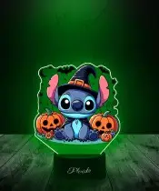 Lampka LED z Nadrukiem Halloween Stich Czarodziej