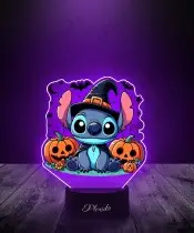 Lampka LED z Nadrukiem Halloween Stich Czarodziej