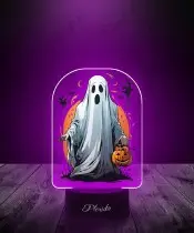 Lampka LED z Nadrukiem Halloween Duch z Dynią
