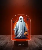 Lampka LED z Nadrukiem Halloween Duch z Dynią